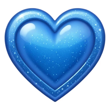 blue heart with a glitter border sticker