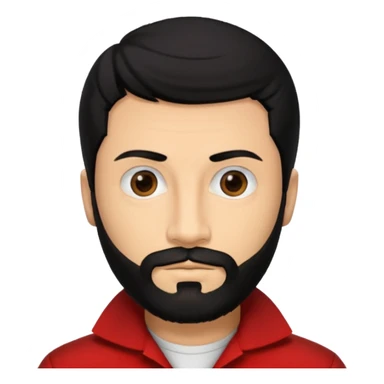 Tokyo in the la casa de papel TV show, black hair with beard sticker