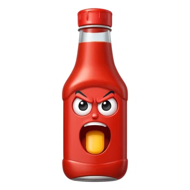 en ketchup som är arg sticker