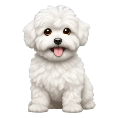 White curly maltipoo sticker