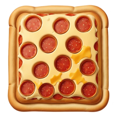 pizza logs snack, golden brown crispy exterior, cheese and pepperoni filling visible sticker