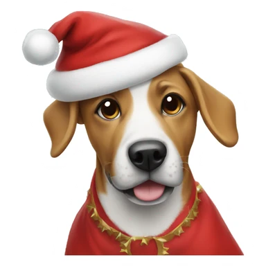 Dog wearing a Santa costume  sticker