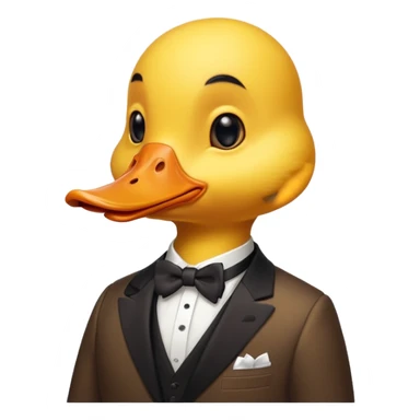 dapper yellow duck in a formal suit sticker