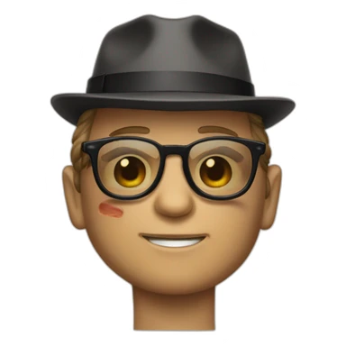 Garçon avec des lunette en Freddy kruger sticker