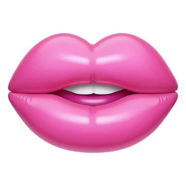 pink puffy inflatable balloon vinyl lips sticker