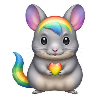 rainbow colored chinchilla sticker