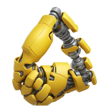 Flexing yellow mechanical cyborg bicep with shocks attached to arm sticker