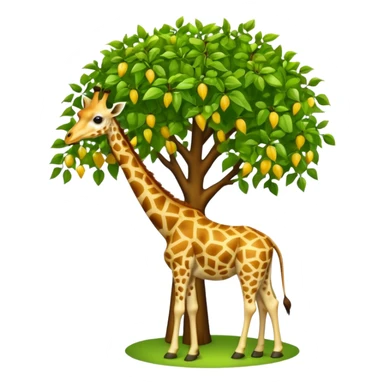 giraffe eating leaves from a tree sticker