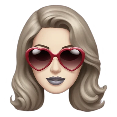 Lana del Rey with heart sunglasses sticker