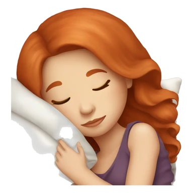 pretty redhead girl sleeping with a pillow and blanket sticker