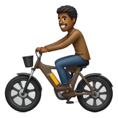 Brown man riding electric bike sticker