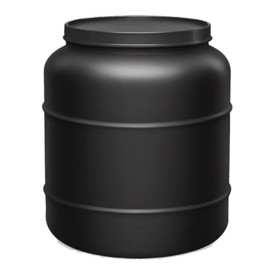 A large black protein container sticker