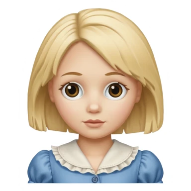 rag doll with button eyes blond hair sticker