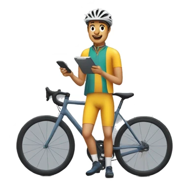 cyclist with calculator sticker