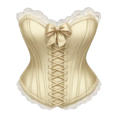 Gold ivory corset with lace and bow sticker