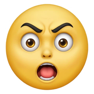 offended with mad eyebrows and open mouth normal yellow circle  sticker