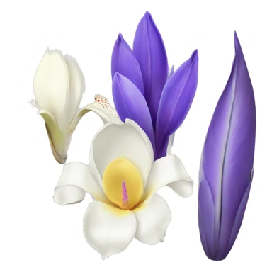 magnolia flower and iris flower and yucca sticker