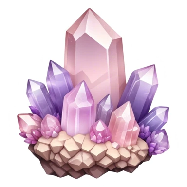 Light pink and lavender ombré quartz crystal cluster  sticker