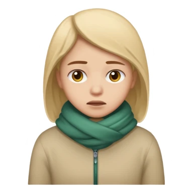 cold expression emoji shivering character, WhatsApp style sticker