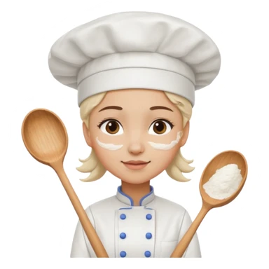 Young female baker – wearing white chef hat

 sticker