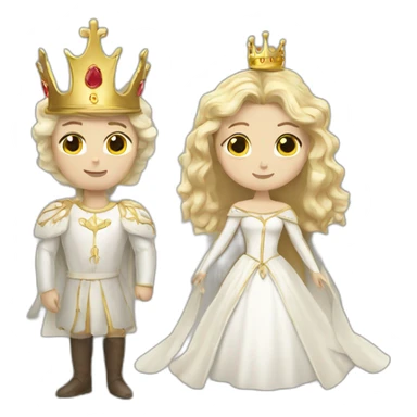 white queen and golden crown sticker