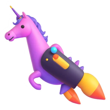 rocketship unicorn sticker