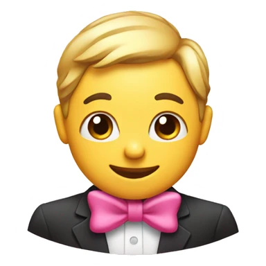 Smiling face with pink bow sticker