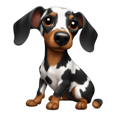 harlequin Dachshun sticker