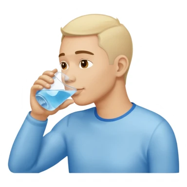 light man in profile drinking water sticker