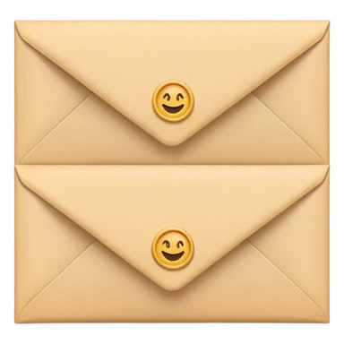 Three identical sealed manila envelopes in a row sticker