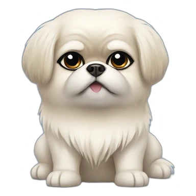 White Pekingese artist sticker