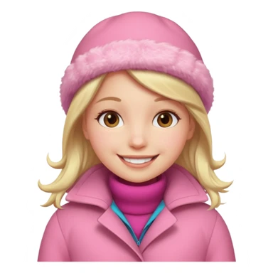 Girl wearing pink winter coat sticker
