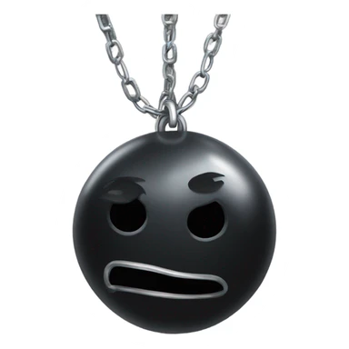 A heavy black ball with a chain sticker