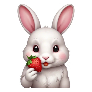 bunny white eating strawberry cute sticker
