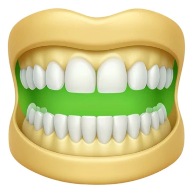 teeth with bright green braces sticker