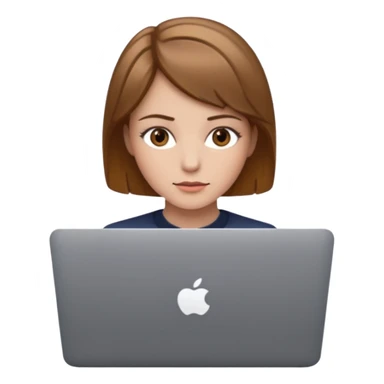 macbook pro woman short light brown hair hazel eyes sticker