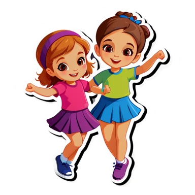 Kids dancing sticker