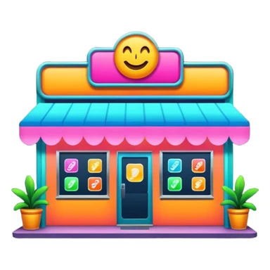 shop with neon lighting sticker
