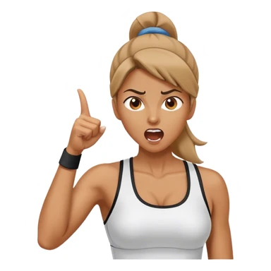 female sport coach pointing finger and yelling sticker