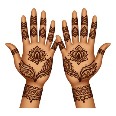 2 hands with mehendi sticker
