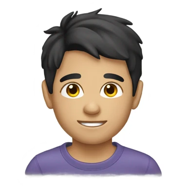 Boy short dark hair sweatshirt  sticker