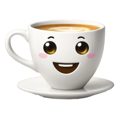 Cute happy smile espresso cup wth legs sitting sticker