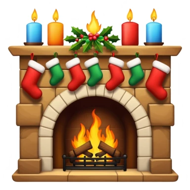 Christmas fireplace sticker