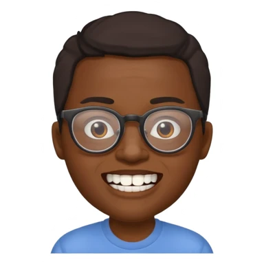 crooked teeth black emoji with glasses on  sticker