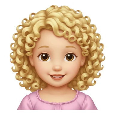 Cherubic Baby girl with curls bust sticker