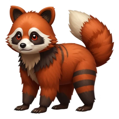 Realistic cool edgy 4-legged quadrupedal Bear-Red-Panda-Tanuki-Raccoon-Dog-Red-Fox-animal-fusion-hybrid, Full body sticker