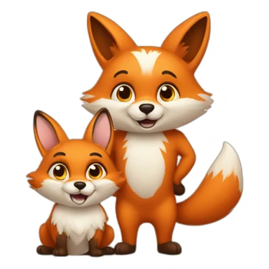 fox & bunny sticker