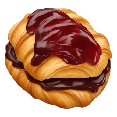 Chocolate croissant with red jam sticker
