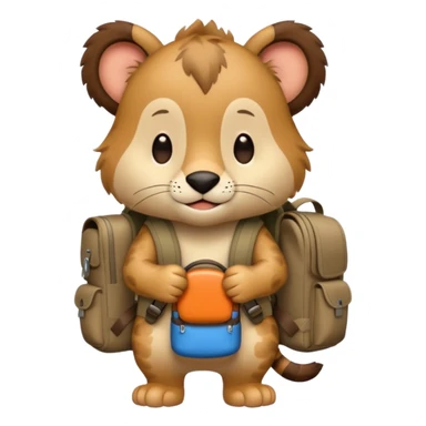  Safari Animal with Backpack  sticker