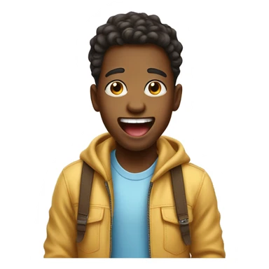 playful boy with tongue out sticker